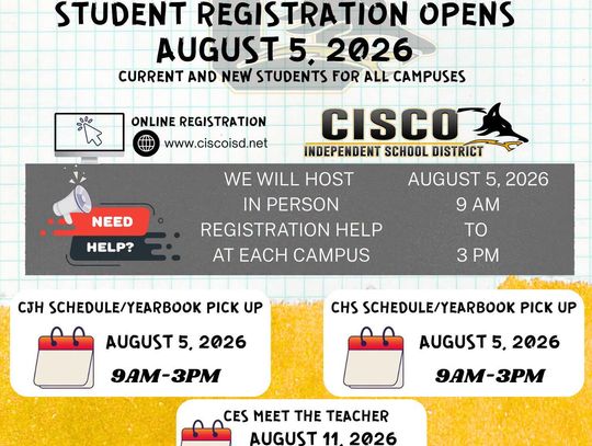 Back to Schoool Student Registration Opens August 5th