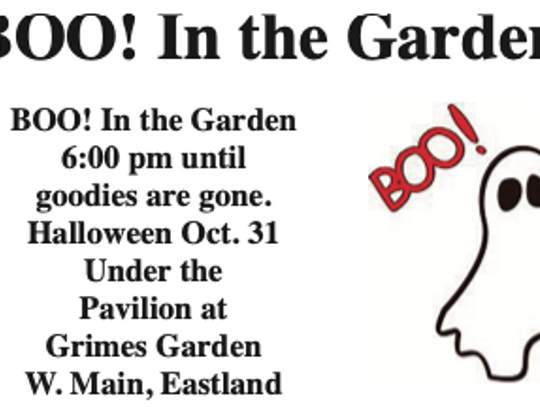 Boo in the Garden Oct. 31