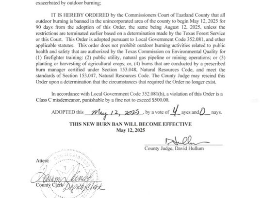 Burn Ban In Effect