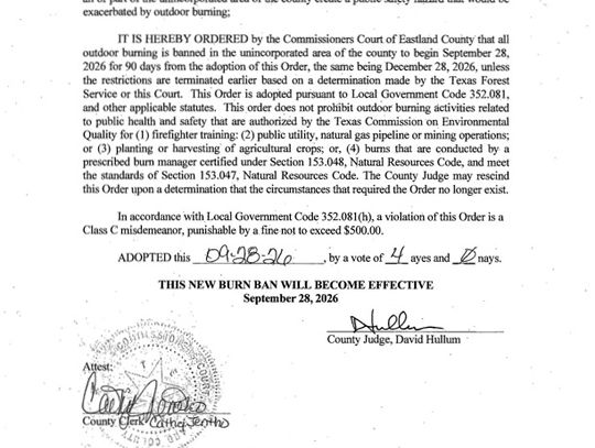 Burn Ban In Effect