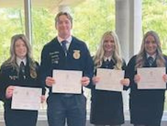 CISCO FFA LONE STAR DEGREE RECIPIENTS--Eight Cisco FFA members earned and received their Lone Star Degrees at the State FFA Convention