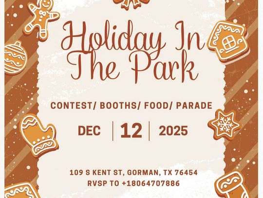 Come Enjoy Holiday In The Park To the theme: “The Gingerbread Man” Come Enjoy Holiday In The Park To the theme: “The Gingerbread Man”