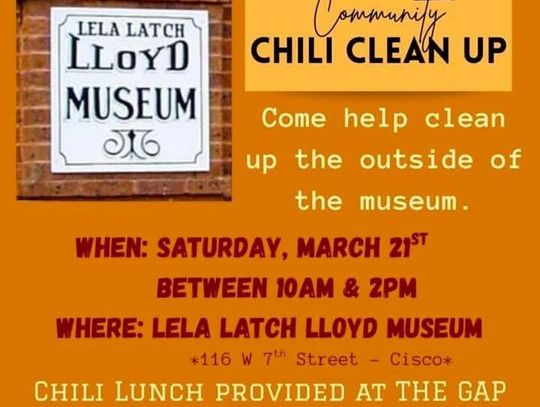Community Chili Clean Up Saturday, March 21