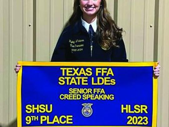 Congratulations to Ryleigh Whitaker on placing in the top ten at the FFA State CDE