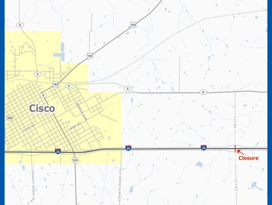 TX DOT--CR 177 Bridge at I-20 to close for repair