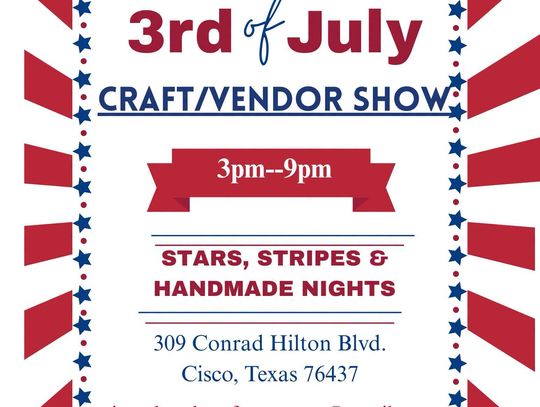 Craft/Vendor Show July 3rd in Cisco