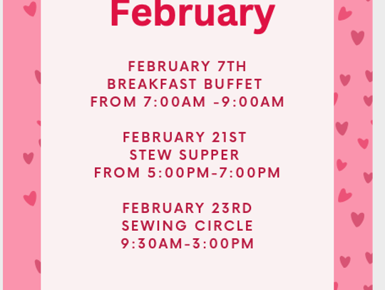 Desdemona Activity Center Activities for February