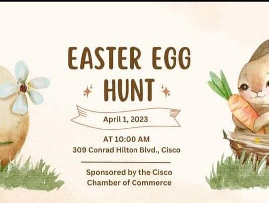 Easter Egg Hunt Saturday, April 1 at 10 AM in Cisco 