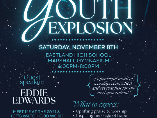 Eastland County Youth Explosion Event at Marshall Gym, Eastland High School Sat., Nov. 8th