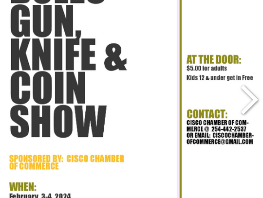 Leon Boles Gun, Knife & Coin Show Feb. 3 & 4