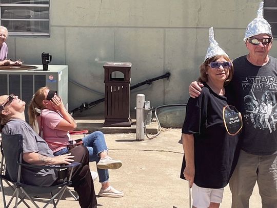 Lots of Eastland Countians were out looking at the Solar Eclipse Monday - pictured above are Gloria and Frank in Eastland