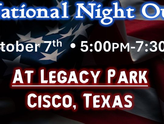 National Night Out – Tuesday, October 7th at Legacy Park in Cisco