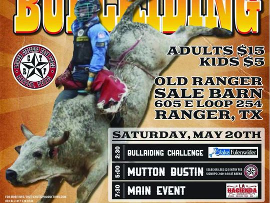 Roaring Ranger Bull riding Sat., May 20 