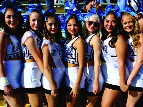 Sophomore members of the Cheer team were honored with gifts presented by Jenna Wood