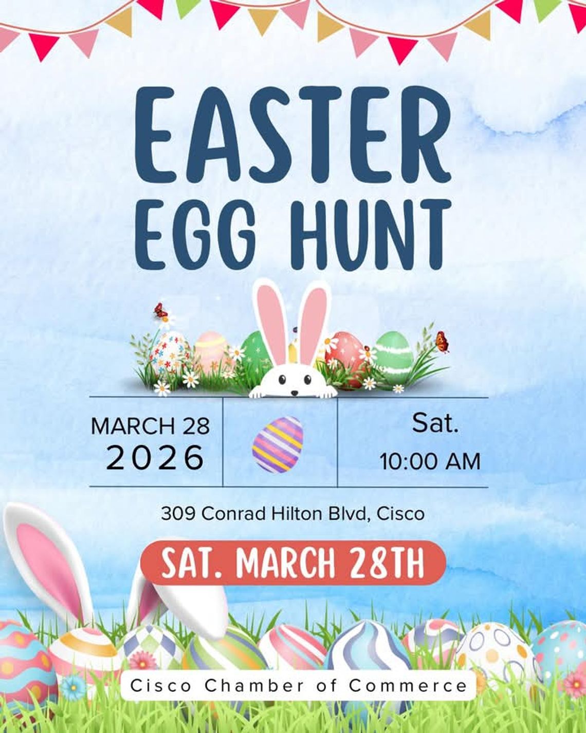 Cisco Chamber Easter Egg Hunt Sat., March 28 at 10 AM