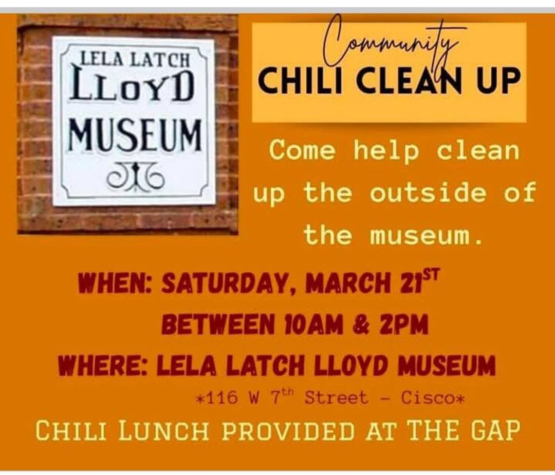 Community Chili Clean Up Saturday, March 21