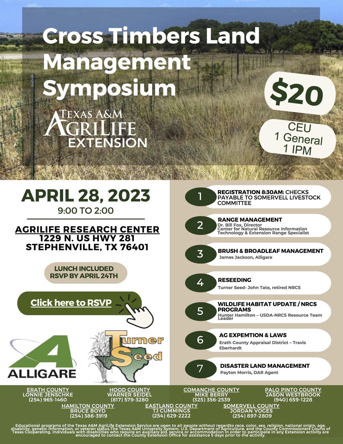 Cross Timbers Land Management Symposium April 28