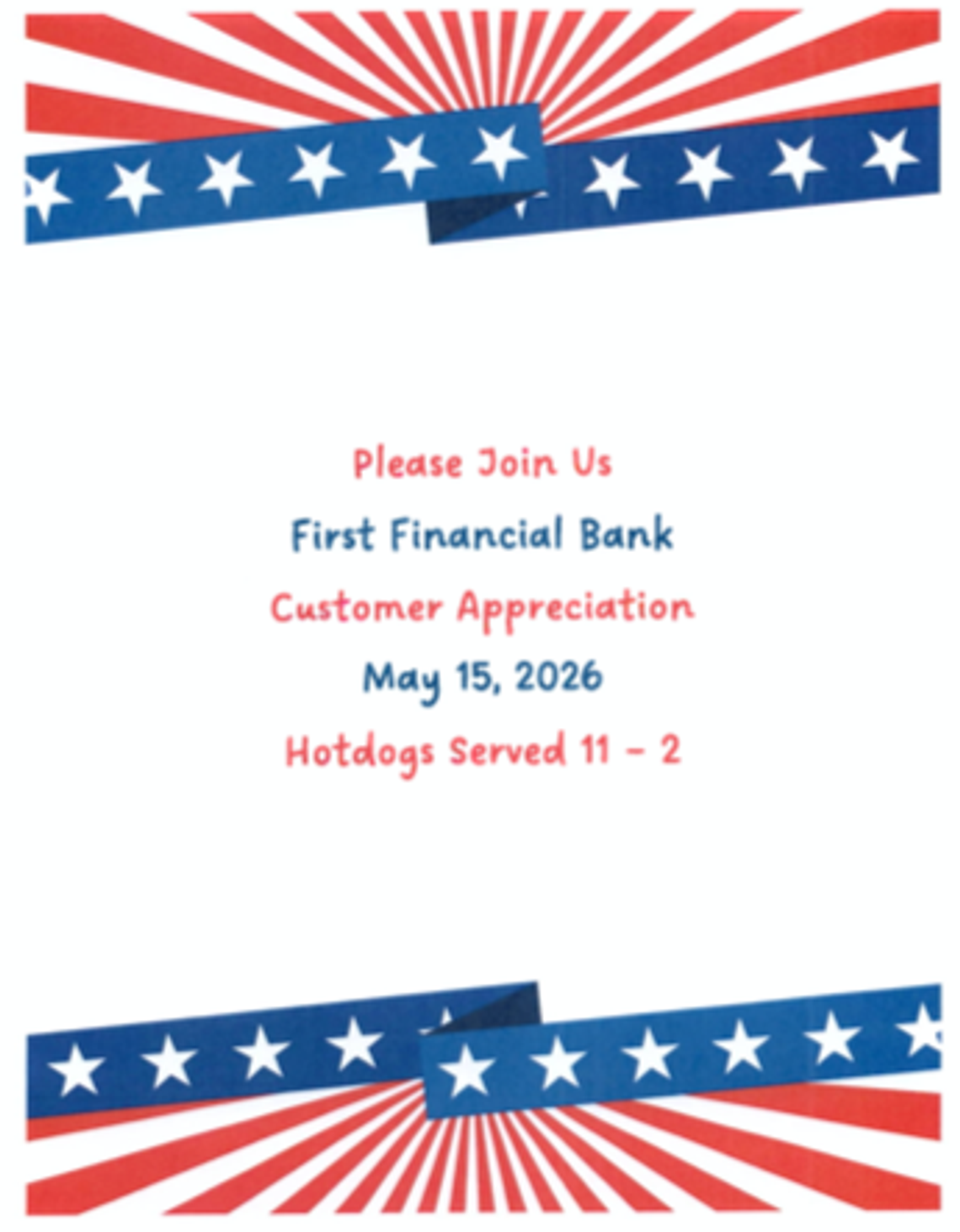 Customer Appreciation at First Financial Bank, Cisco