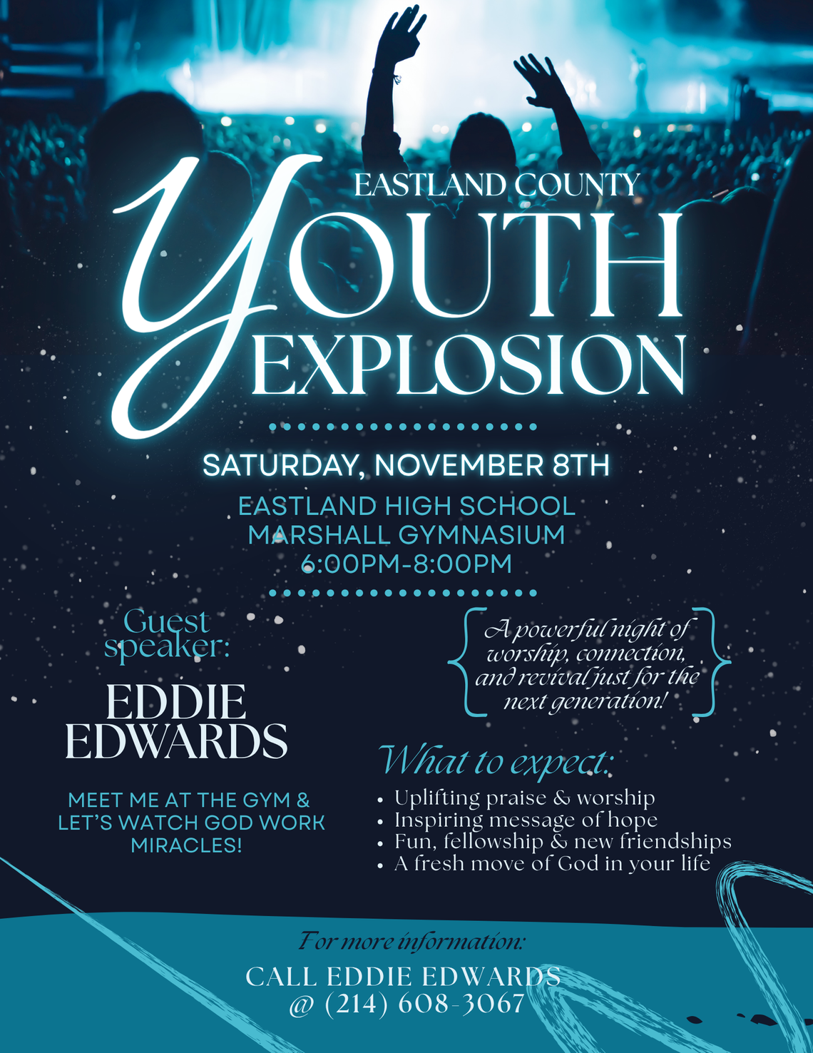 Eastland County Youth Explosion Event at Marshall Gym, Eastland High School Sat., Nov. 8th