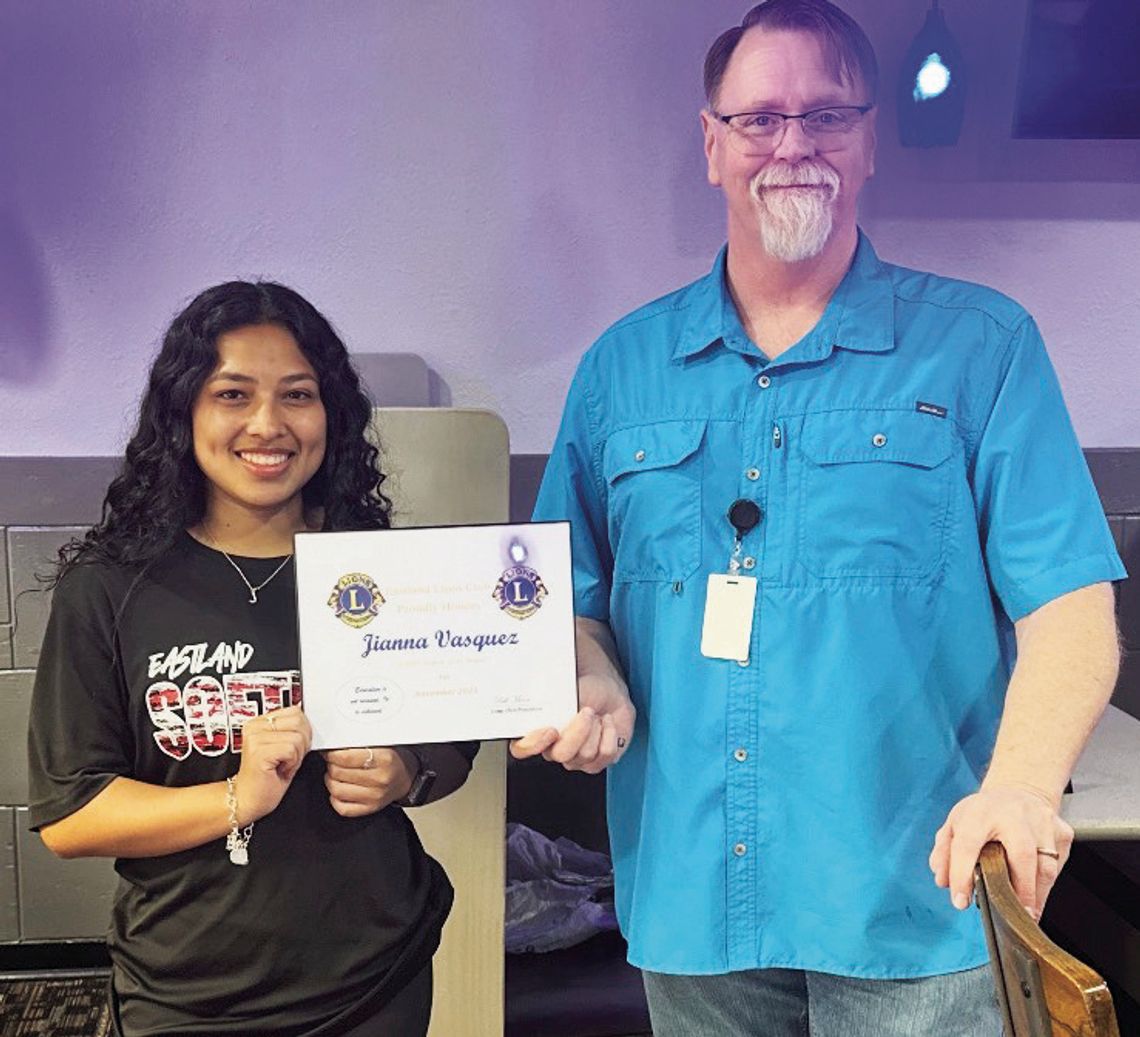 Eastland Lions Club Honors EHS ‘Student of the Month’Recipients
