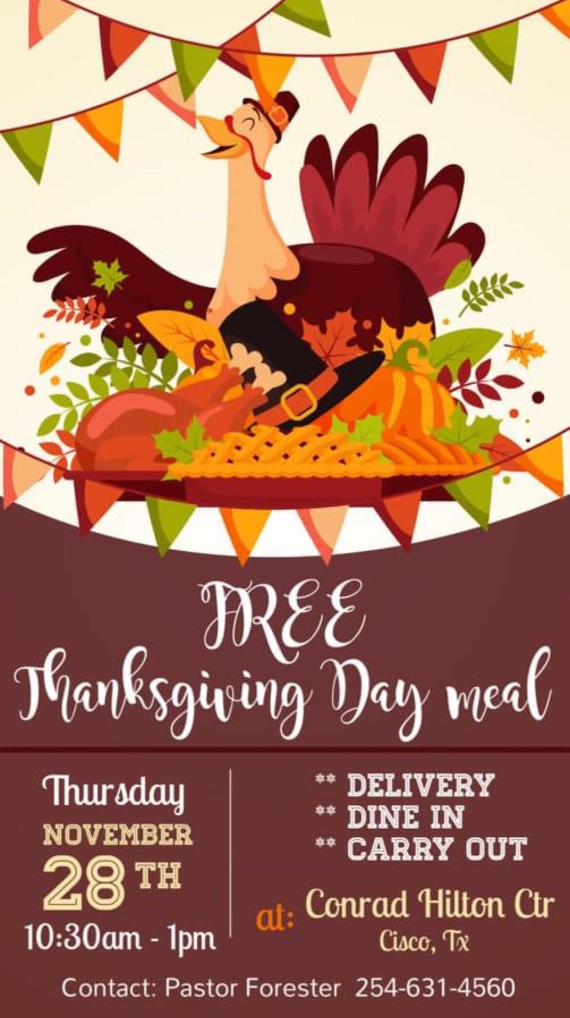 Free Thanksgiving Meal on Thursday, Nov. 28