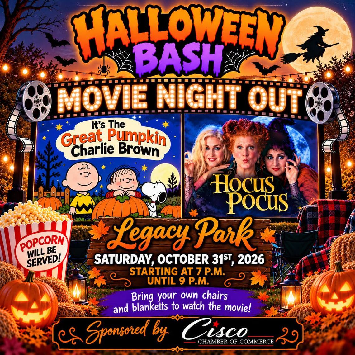 Halloween movies in Cisco October 31st