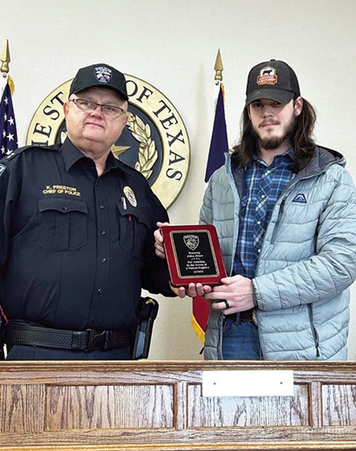 John Hines of Cisco Recognized by Cisco Police Depart.