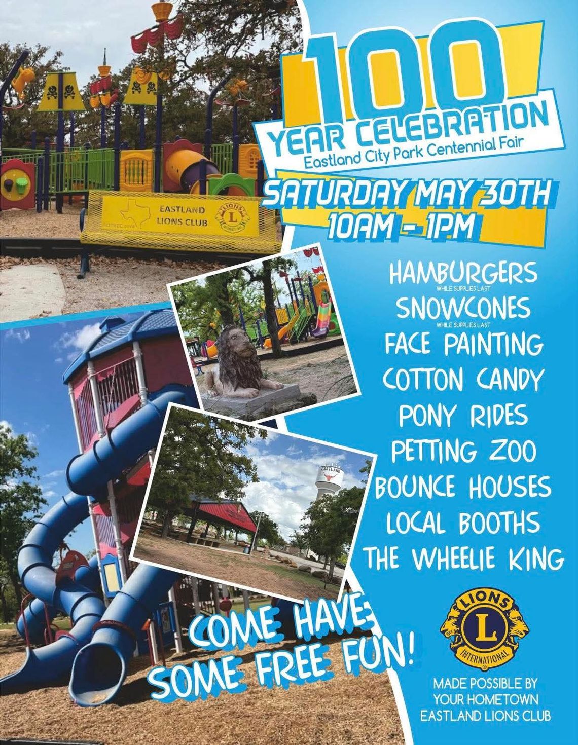 Lions Club 100 Year Celebration Sat., May 30