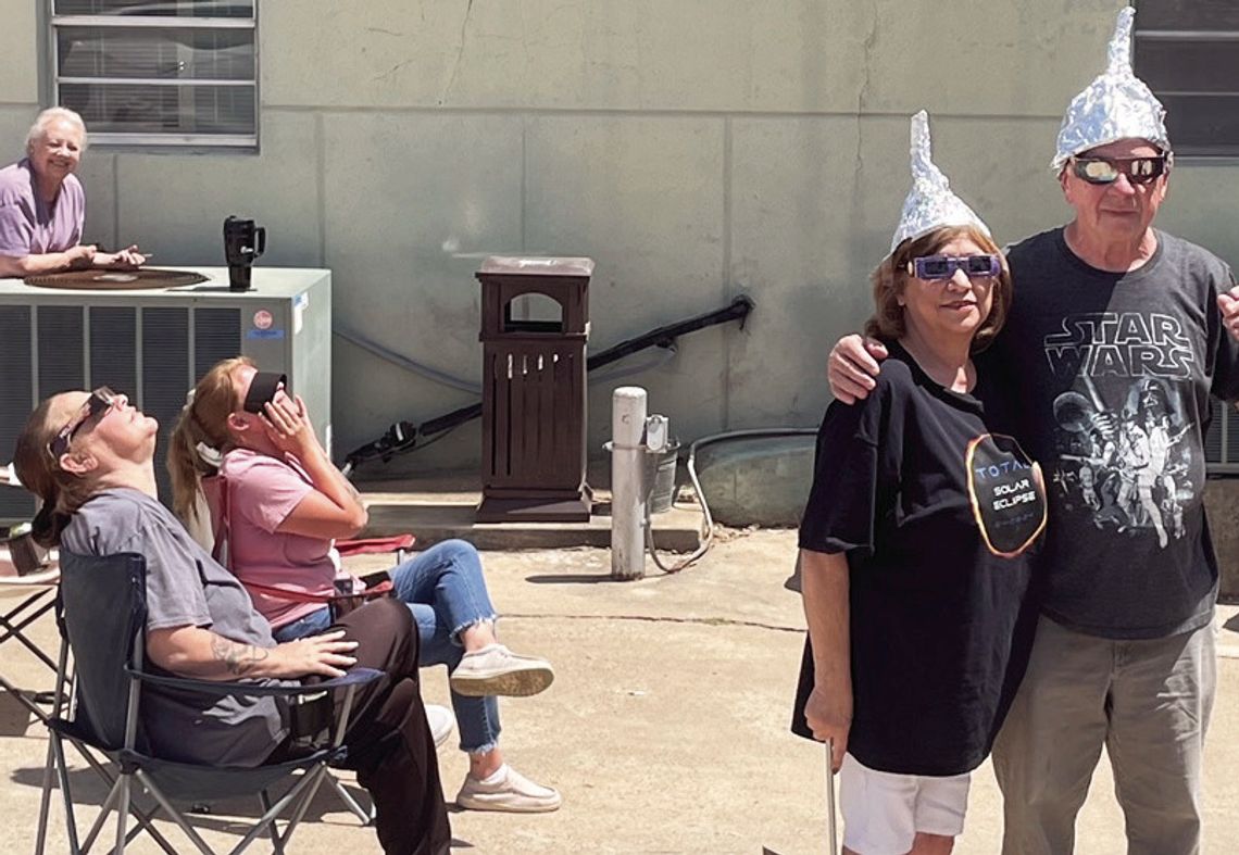 Lots of Eastland Countians were out looking at the Solar Eclipse Monday - pictured above are Gloria and Frank in Eastland