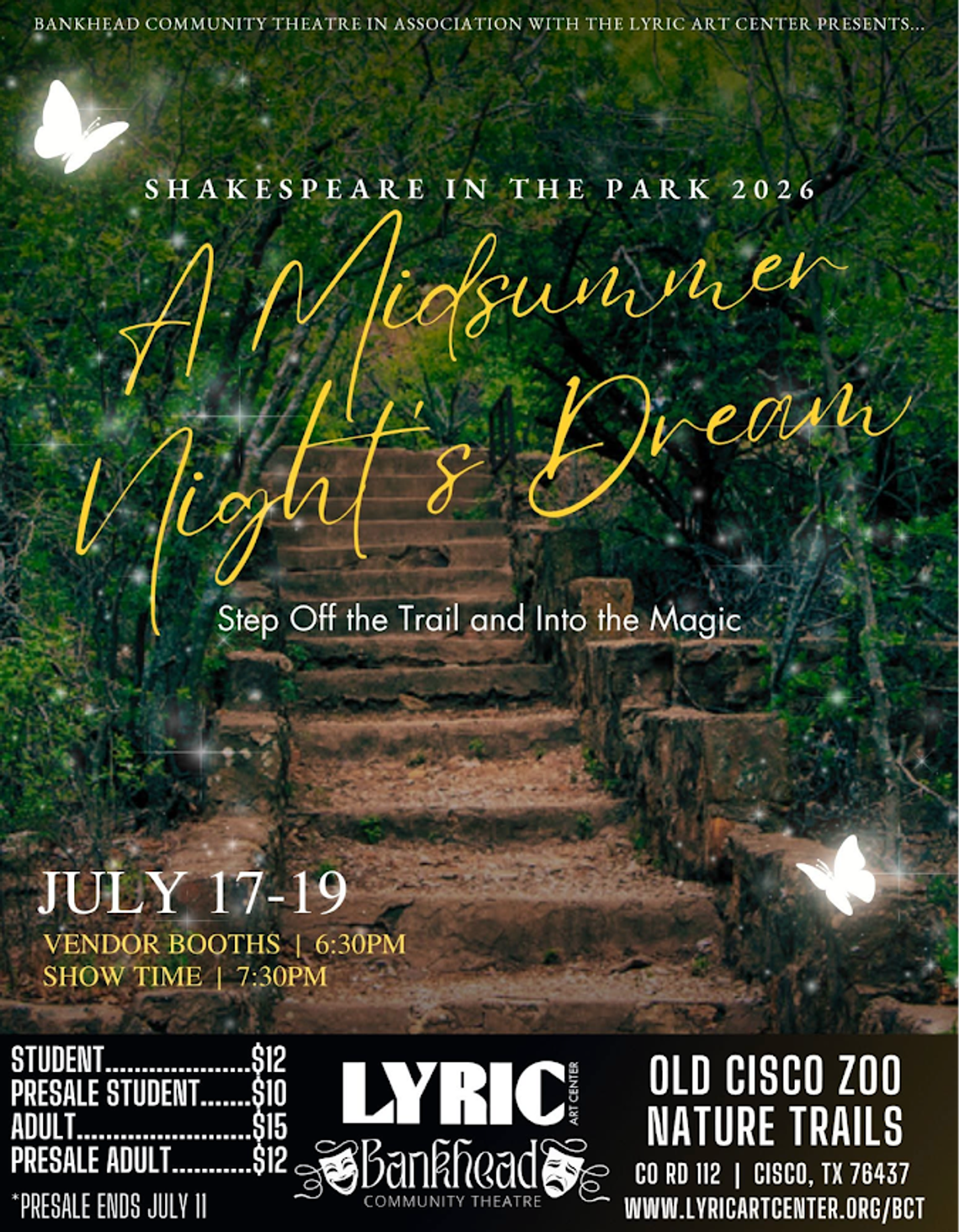Lyric Bankhead Community Theater To Present A Mid Summer's Nights Dream in Cisco Lyric Bankhead Community Theater To Present A Mid Summer's Nights Dream in Cisco