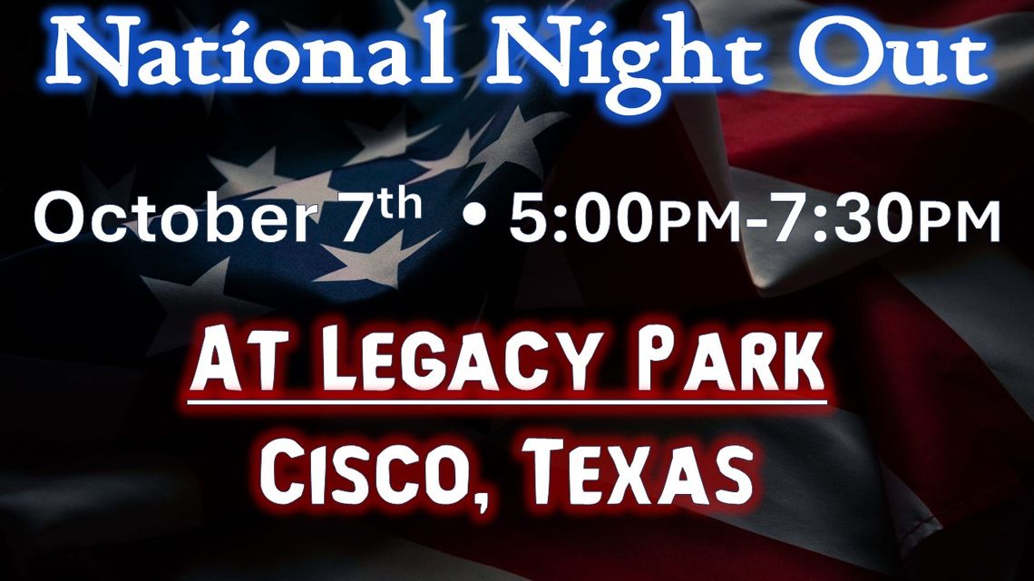 National Night Out – Tuesday, October 7th at Legacy Park in Cisco