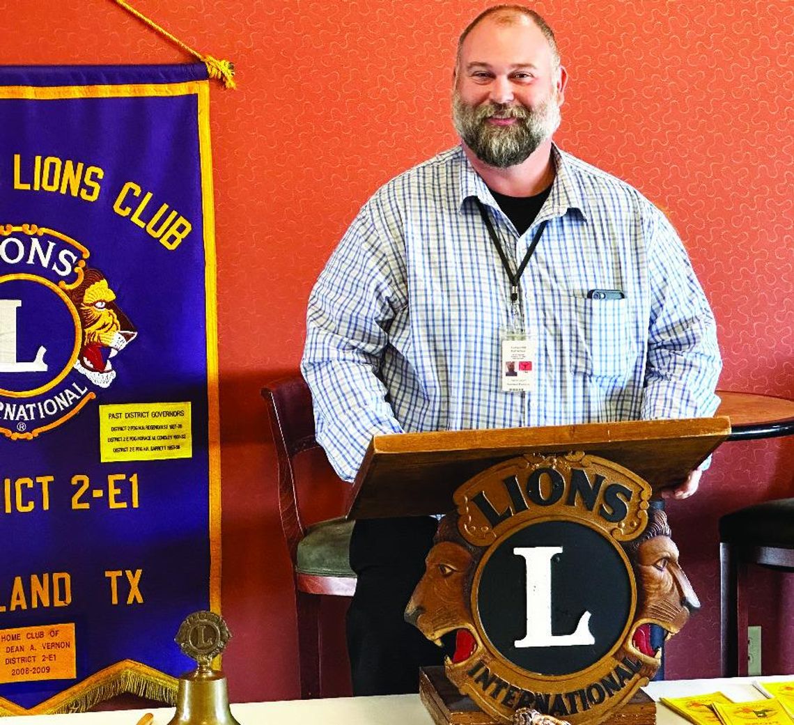 Patrick Odom speaks at Lions Club