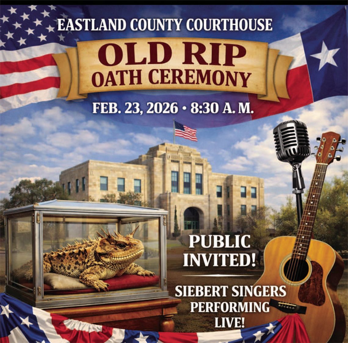 Public Invited to Annual Old Rip Oath Ceremony at Eastland County Courthouse