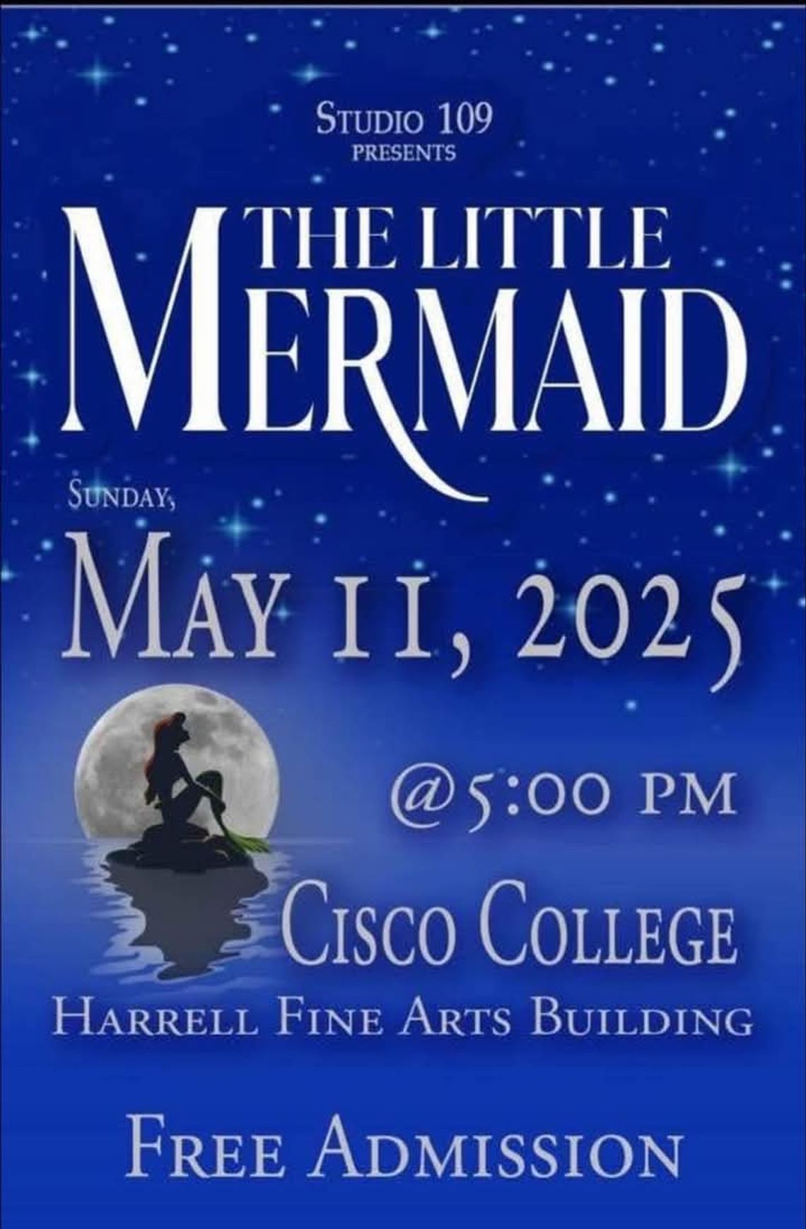 The Little Mermaid Sunday, May 11 at 6 p.m.