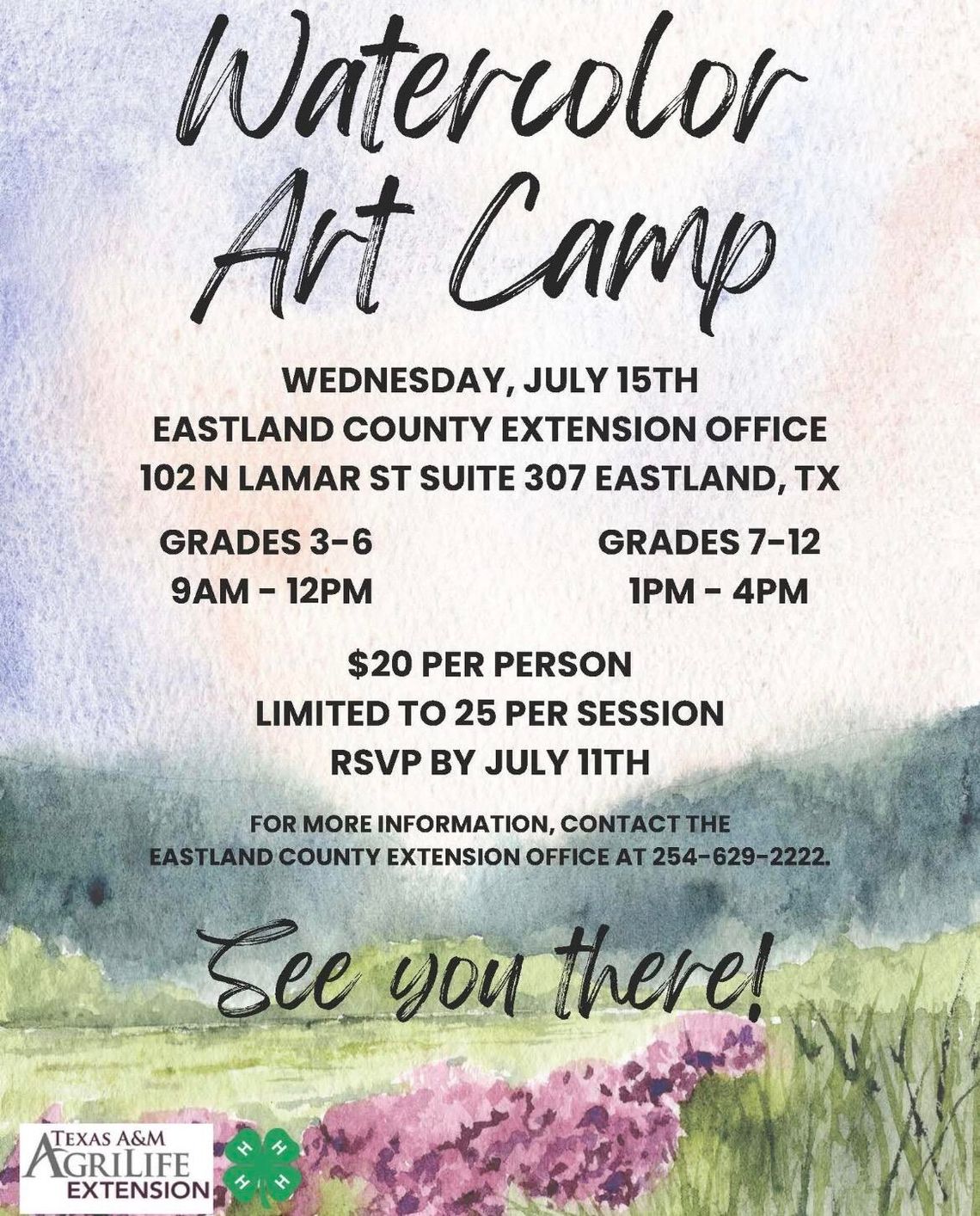 Water Color Art Camp July 15 Water Color Art Camp July 15