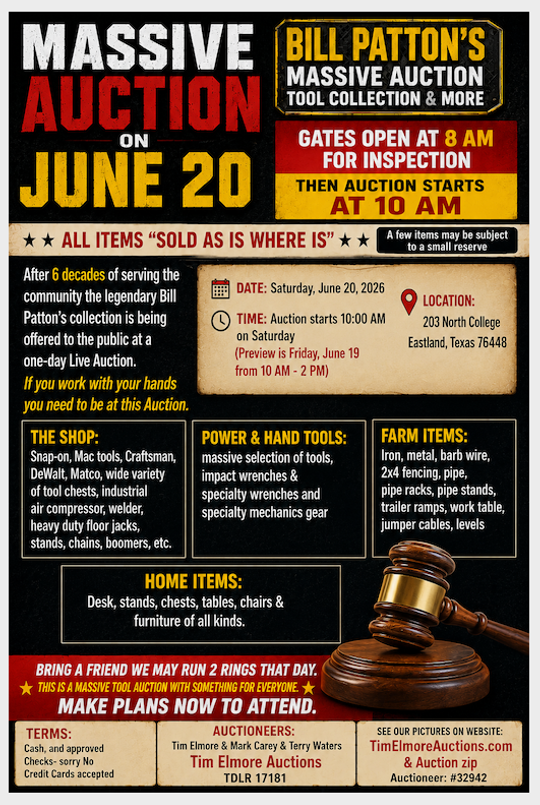 Tim Elmore Auction